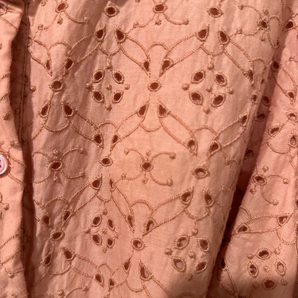 Vintage-Inspired Crown & Ivy Eyelet Dress Puff Sleeves Embroidered Tie Waist XL - Picture 8 of 16